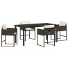 Conjunto de Comedor de Jardín 5 pcs Marrón ratán sintético 2
