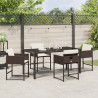 Conjunto de Comedor de Jardín 5 pcs Marrón ratán sintético 4