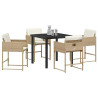 Conjunto de Comedor de Jardín 5 pcs Beige ratán sintético 3