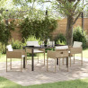 Conjunto de Comedor de Jardín 5 pcs Beige ratán sintético 1