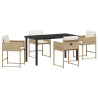 Conjunto de Comedor de Jardín 5 pcs Beige ratán sintético 2