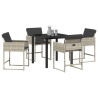 Conjunto de Comedor de Jardín 5 pcs Gris Claro ratán sintético 3