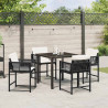 Conjunto de Comedor de Jardín 5 pcs Negro ratán sintético 4