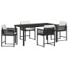 Conjunto de Comedor de Jardín 5 pcs Negro ratán sintético 2