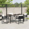 Conjunto de Comedor de Jardín 5 pcs Negro ratán sintético 4