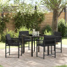 Conjunto de Comedor de Jardín 5 pcs Negro ratán sintético 1