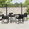 Conjunto de Comedor de Jardín 5 pcs Negro ratán sintético 4