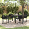 Conjunto de Comedor de Jardín 5 pcs Negro ratán sintético 1