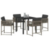 Conjunto de Comedor de Jardín 5 pcs Gris ratán sintético 3