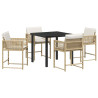 Conjunto de Comedor de Jardín 5 pcs Beige ratán sintético 2