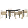 Conjunto de Comedor de Jardín 5 pcs Beige ratán sintético 2