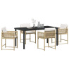 Conjunto de Comedor de Jardín 5 pcs Beige ratán sintético 3