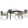 Conjunto de Comedor de Jardín 5 pcs Gris Claro ratán sintético 3