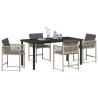 Conjunto de Comedor de Jardín 5 pcs Gris Claro ratán sintético 3