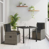 Conjunto de Comedor de Jardín 3 pcs Gris ratán sintético 1
