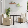 Conjunto de Comedor de Jardín 3 pcs Beige ratán sintético 1