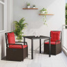 Conjunto de Comedor de Jardín 3 pcs Marrón ratán sintético 1