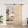 Puerta deslizante Marrón 100 x 208 cm Madera maciza de pino 3