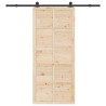 Puerta deslizante Marrón 100 x 208 cm Madera maciza de pino 4