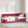 Estructura de cama en esquina Rojo vino tinto 80 x 200 cm 1