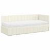 Estructura de cama en esquina Crema 80 x 200 cm Terciopelo 2
