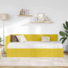 Estructura de cama en esquina Amarillo 90 x 190 cm Terciopelo 4