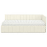 Estructura de cama en esquina Crema 100 x 200 cm Terciopelo 5