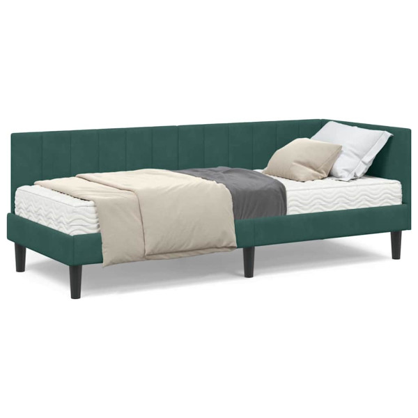 Estructura de cama en esquina Verde oscuro 80 x 200 cm M 4