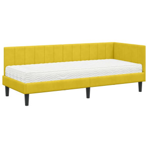 Estructura de cama en esquina Amarillo 80 x 200 cm Terciopelo H