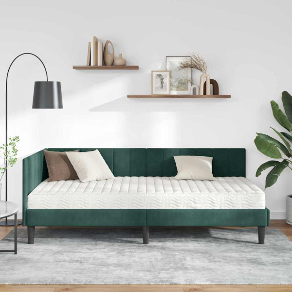 Estructura de cama en esquina Verde oscuro 90 x 190 cm M 5