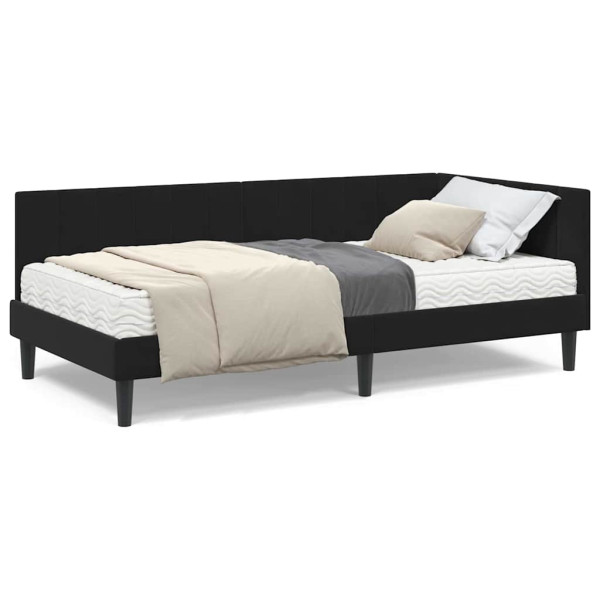 Estructura de cama en esquina Negro 90 x 200 cm Terciopelo M 4