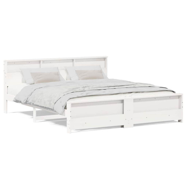 Estructura de cama Blanco 200 x 200 cm Madera maciza de pino M 4