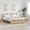 Estructura de cama Marrón 180 x 200 cm Madera maciza de pino 1