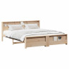 Estructura de cama Marrón 180 x 200 cm Madera maciza de pino 3