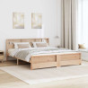 Estructura de cama Marrón 180 x 200 cm Madera maciza de pino 5