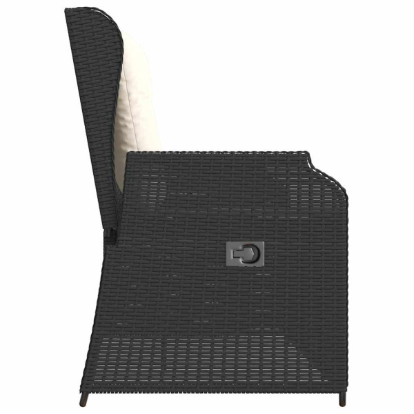 Banco de jardín con cojín Negro Poliratán M 5