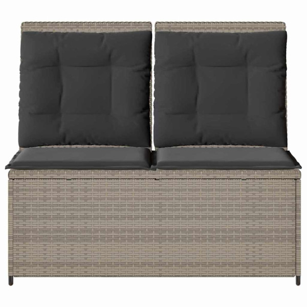 Banco de jardín con cojín Gris claro Poliratán M 4