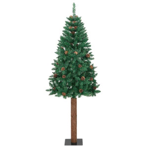 Árbol de Navidad Delgado Verde 77 x 77 x 210 cm PVC H