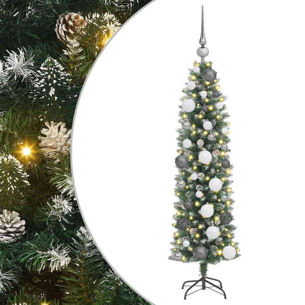 Árbol Navideño Artificial Delgado Verde 120 cm Plástico y PVC M 2