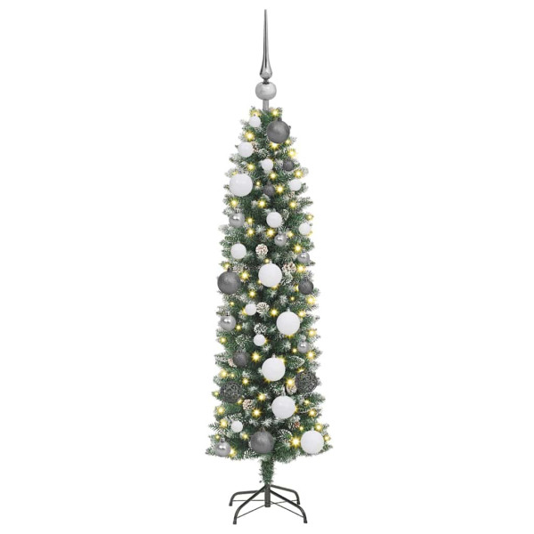 Árbol Navideño Artificial Delgado Verde 120 cm Plástico y PVC M 3