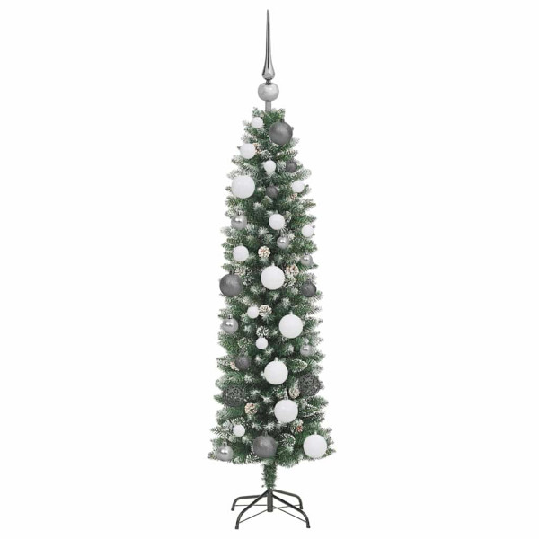 Árbol Navideño Artificial Delgado Verde 120 cm Plástico y PVC M 4