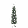 Árbol Navideño Artificial Delgado Verde 120 cm Plástico y PVC 4