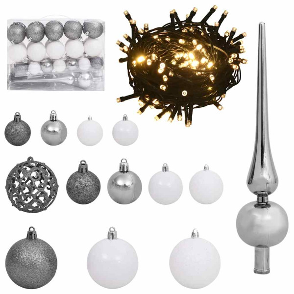 ÁrboldeNavidadartificial con luces de tiras LED Verde 150cm PVC M 3