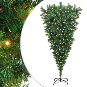 Árbol de Navidad Artificial Preiluminado al Revés 180 x 90 cm H