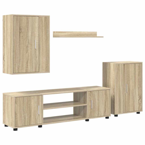 Juego de mueble de TV de 4 piezas 4 pcs Roble Sonoma M 2