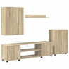 Juego de mueble de TV de 4 piezas 4 pcs Roble Sonoma 2