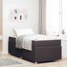 Estructura de cama con colchón Marrón oscuro 90 x 190 cm tela 1