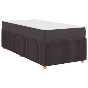 Estructura de cama con colchón Marrón oscuro 90 x 190 cm tela H