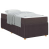 Estructura de cama con colchón Marrón oscuro 90 x 190 cm tela 3