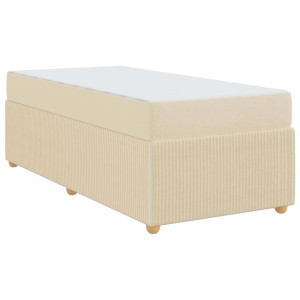 Estructura de cama con colchón Crema 90 x 190 cm tela H